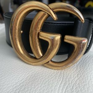 Unisex Brushed Gold tone Gucci Belt Guaranteed Authentic